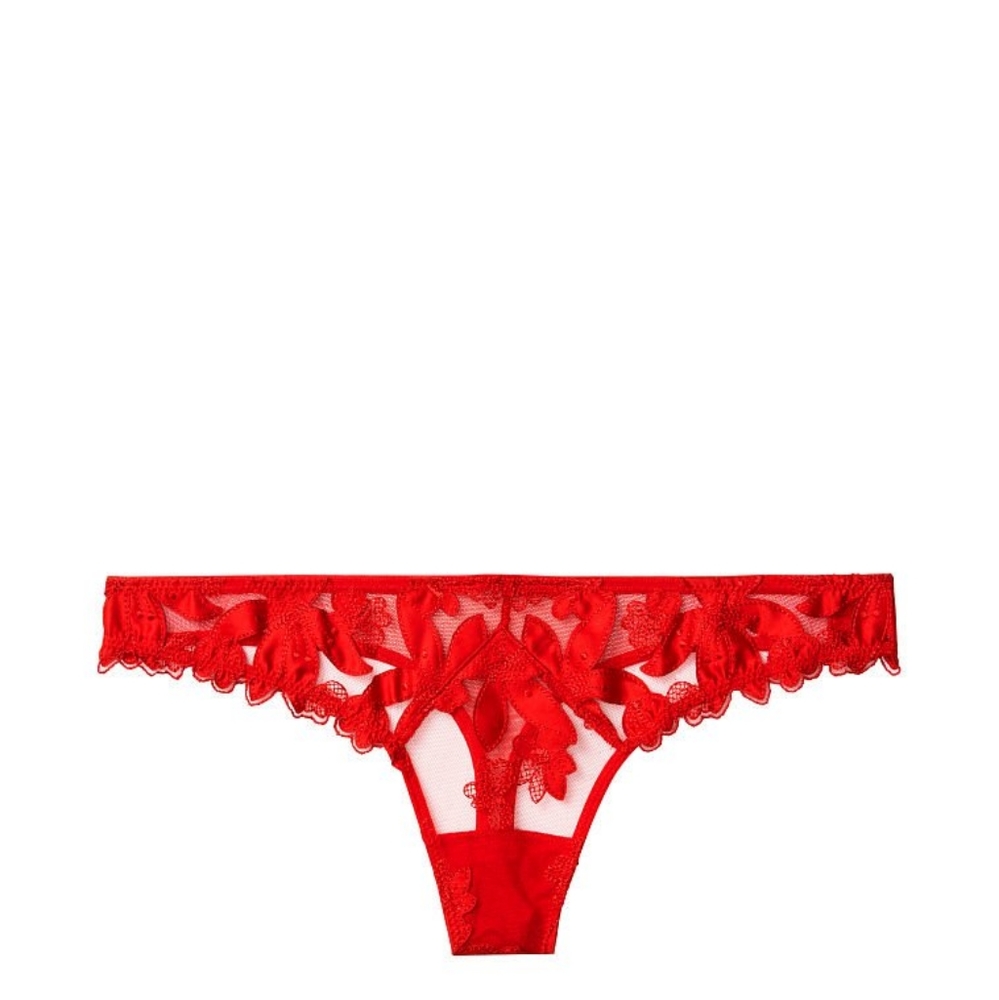 Floral embroidered string panties Victoria's secret